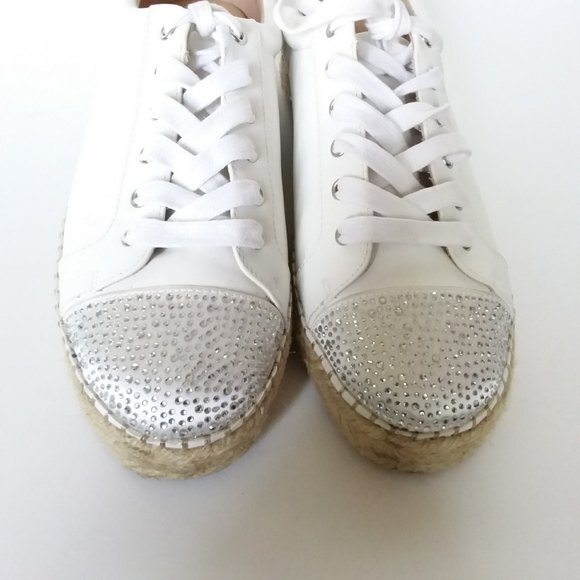 INC International Concepts  White Eliza Sneakers Espadrille Platform 10 - Picture 4 of 12